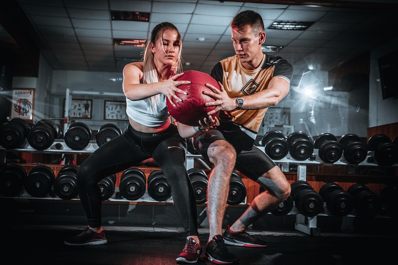 man, woman, workout, fitness models, medicine ball, fitness ball, ball, exercise, gym, fitness, wellness, sports, training, fit, posture, pose, girl, guy, gym, gym, gym, gym, gym, fitness